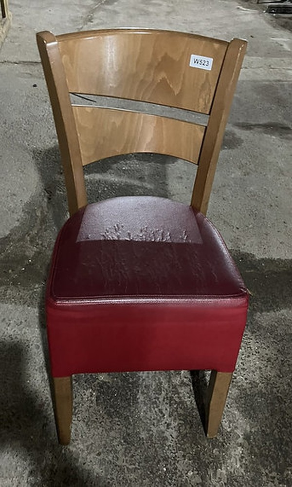 37x Dining Chair Wooden & Leather For Sale