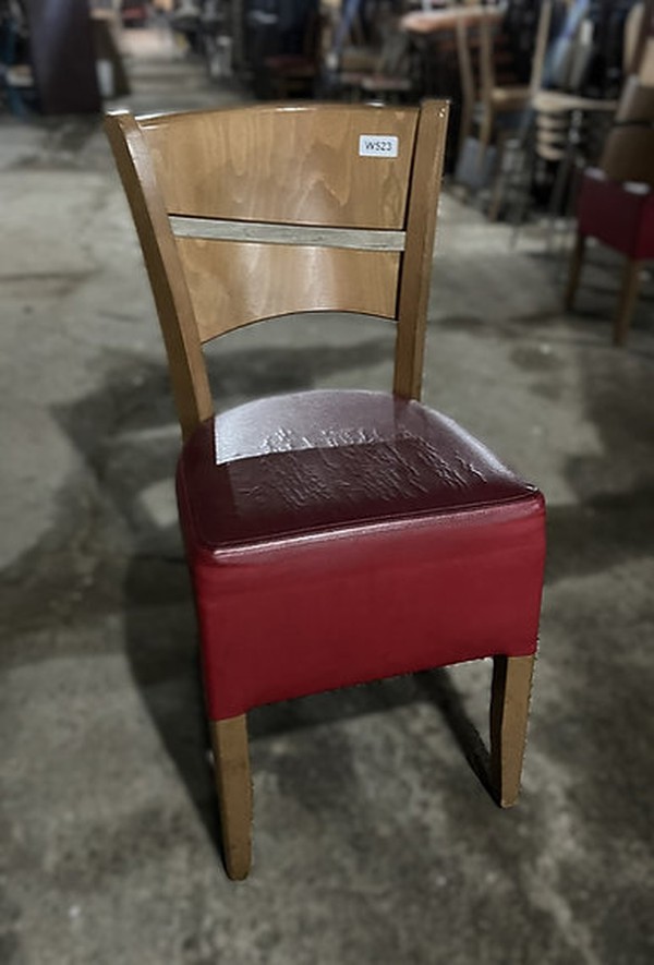 Secondhand 37x Dining Chair Wooden & Leather