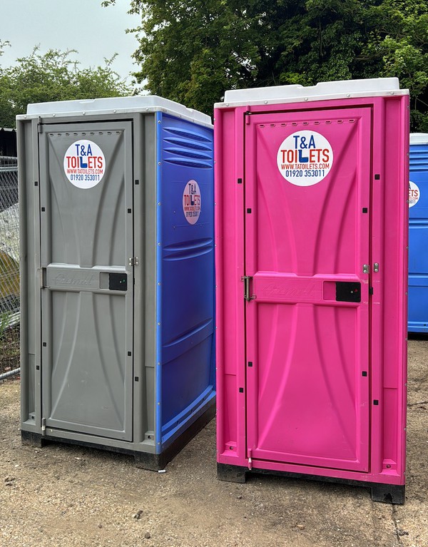 Orange, Blue and Pink Portable Events Loos