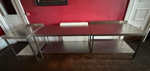 2x 75” x 60” Stainless Steel Table For Sale