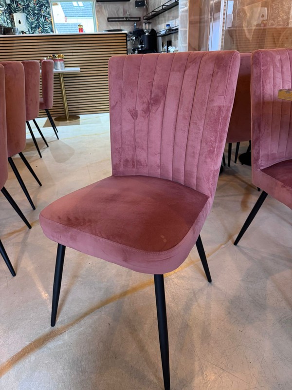 Pink Upholstered dining chairs