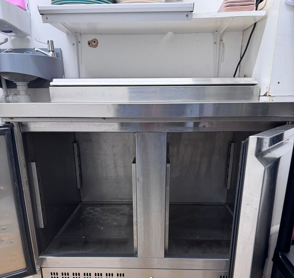 Two door bench / toppings fridge for sale