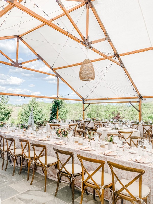 Wooden wedding marquee