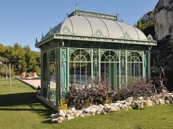 metal conservatory glasshouse.