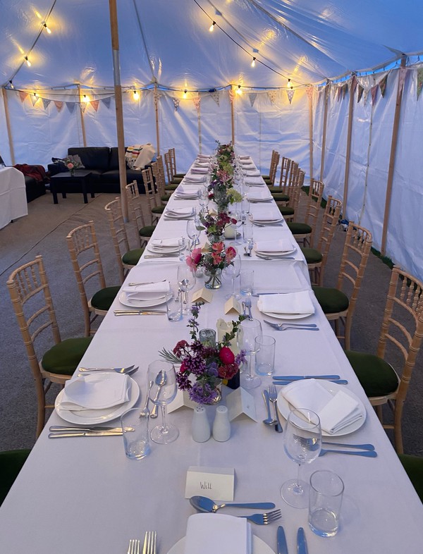 Secondhand 6m x 18m PVC Traditional Marquee, Lining Roof