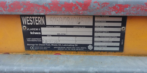 Used 3x 910L Western Fuel Bowser