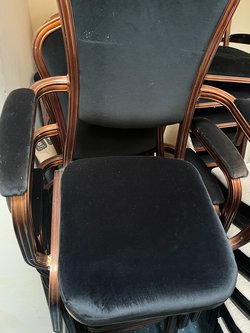 24x Black Banqueting Chairs with Arms For Sale