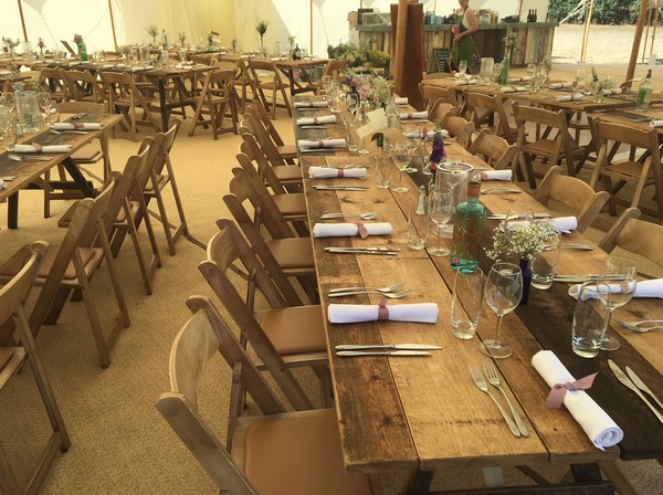 174x Wooden Folding Chair With Seat Pad For Sale