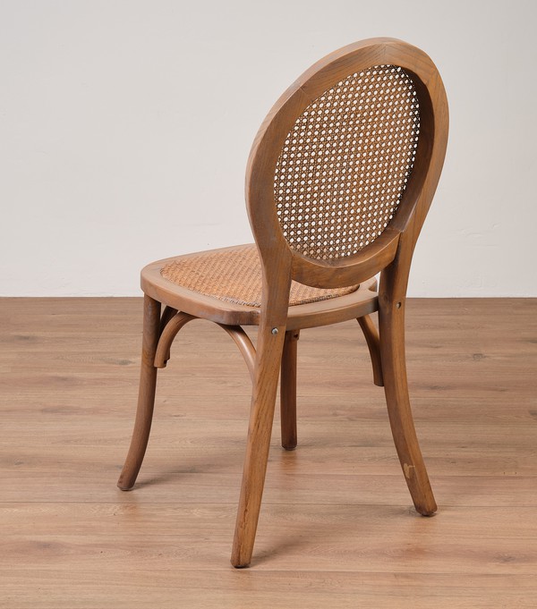 18x Greywashed Rattan Back Chairs For Sale