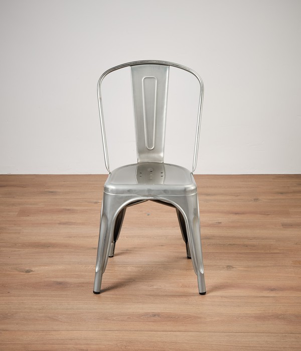 100x Silver Tolix Style Chairs For Sale