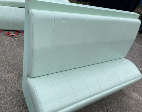 Pistachio green bench seating Pistachio green bench seating