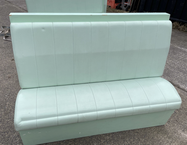 light green bench seating