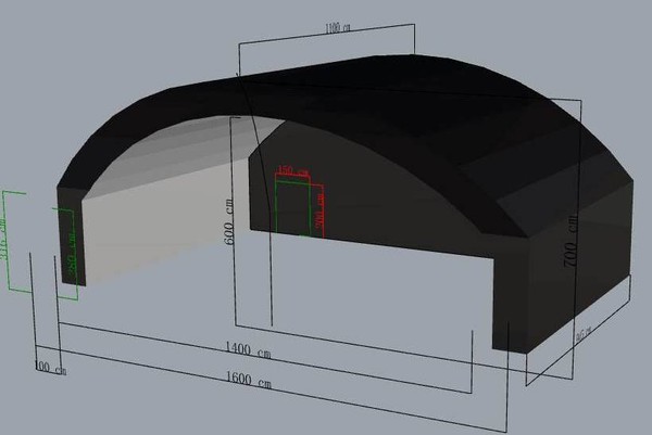 Stage roof dimensions