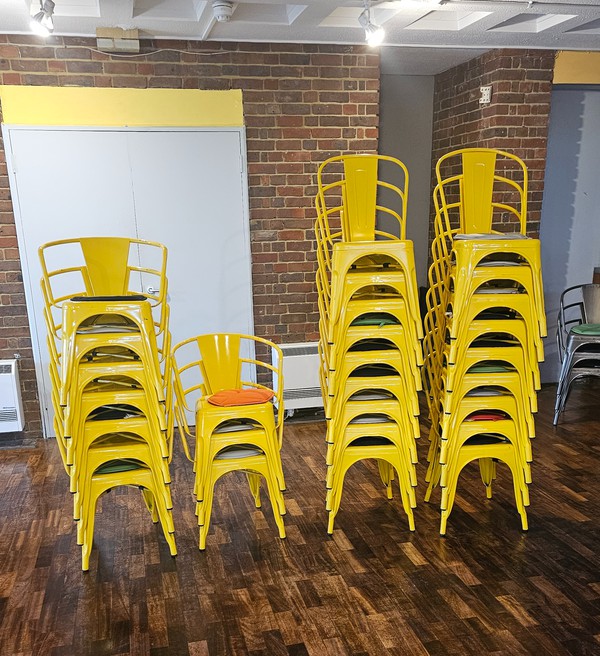 66x Tolix Metal Chairs Three Colours