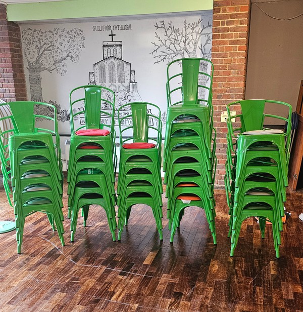 Used 66x Tolix Metal Chairs Three Colours For Sale