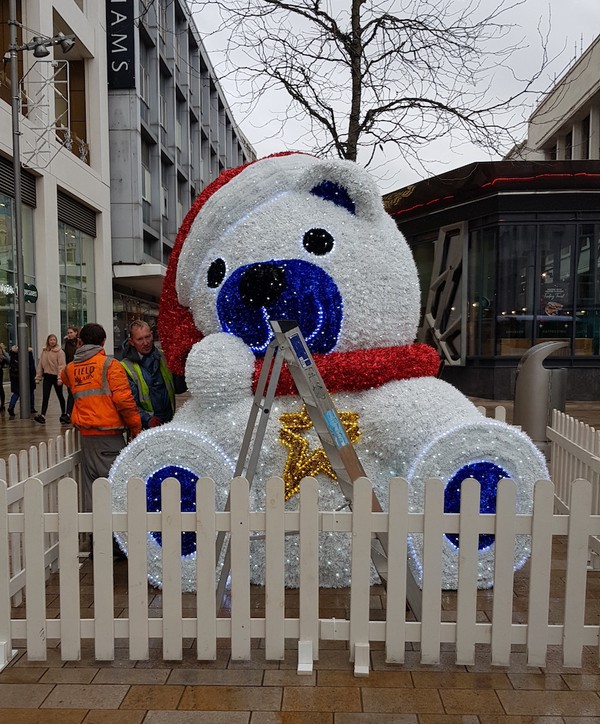 3m high Christmas Teddy Bear sculpture