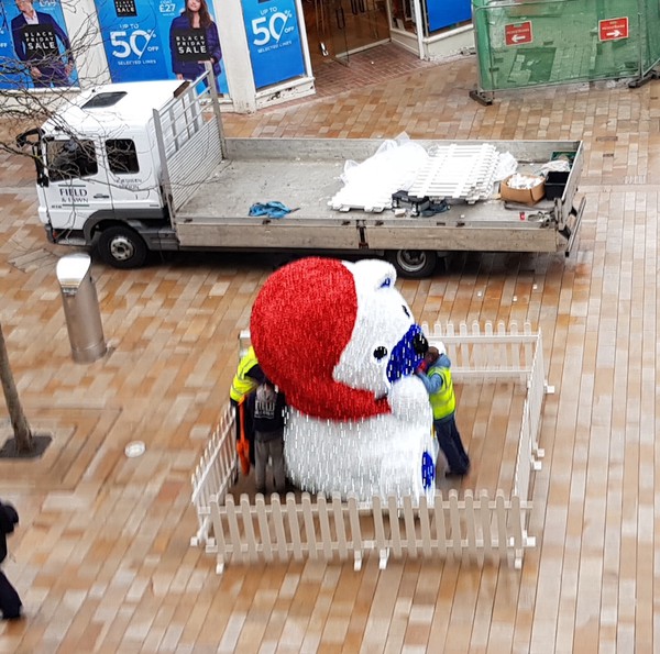 Winter Teddy Bear sculpture