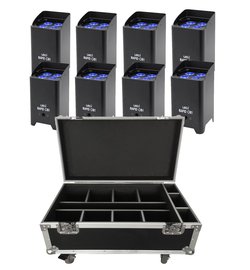 Secondhand Used 8x LEDJ Rapid QB1 IP Uplighters, Flight Case For Sale