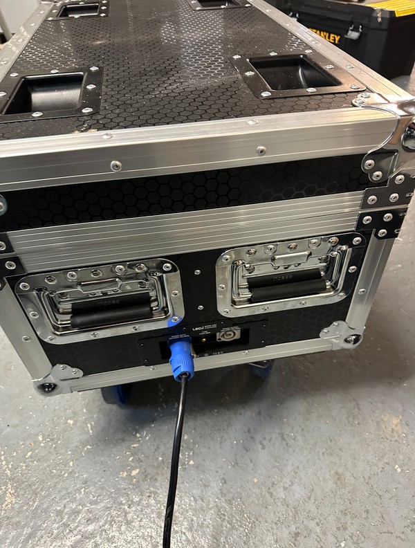 Used 8x LEDJ Rapid QB1 IP Uplighters, Flight Case