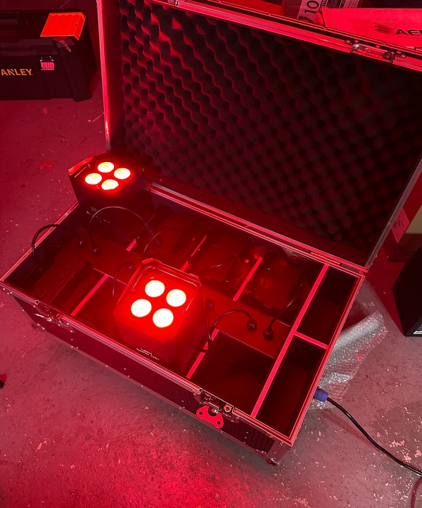 Used 8x LEDJ Rapid QB1 IP Uplighters, Flight Case For Sale