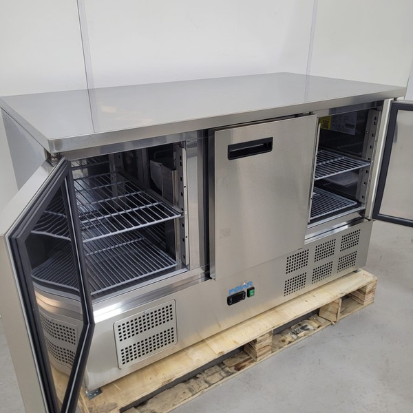 New Polar Triple Door Stainless Bench Fridge 368Ltr G622 For Sale