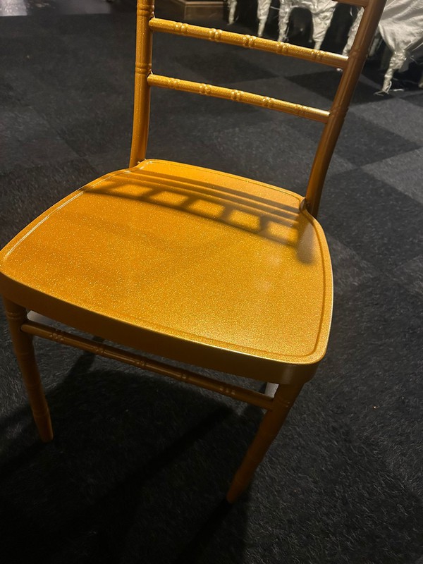 Gold plastic banqueting chairs