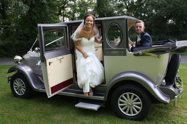 Open top wedding car