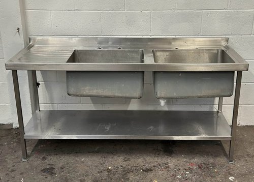 Secondhand 180cm Steel Double Bowl Sink For Sale Secondhand 180cm Steel Double Bowl Sink For Sale