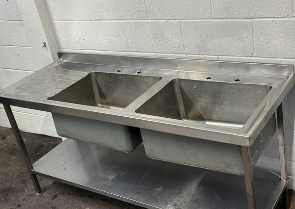 180cm Steel Double Bowl Sink