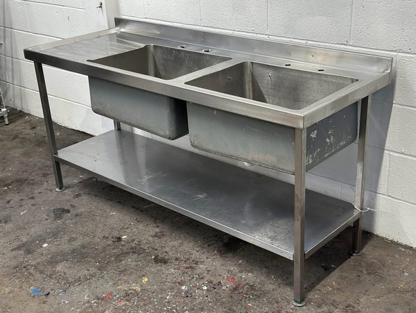 180cm Steel Double Bowl Sink For Sale