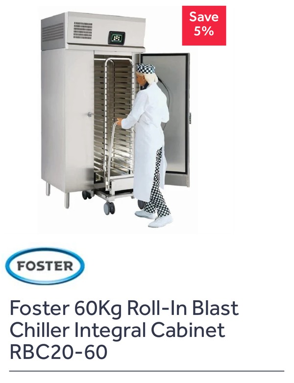 Secondhand Foster 60kg Roll In Blast Chiller RBC20-60