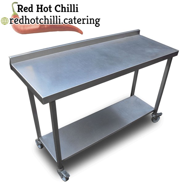 1.3m Stainless Steel Table on Castors (Ref: 1858)