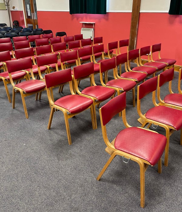 70x Stackable Wooden Chairs For Sale