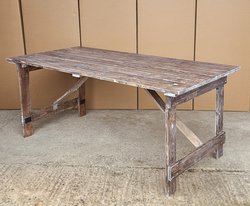 New 50x 6ft x 3ft Rustic Trestle Tables For Sale