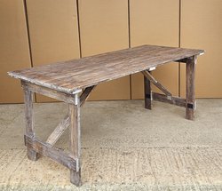 50x 6ft x 2ft 6' Rustic Trestle Tables For Sale