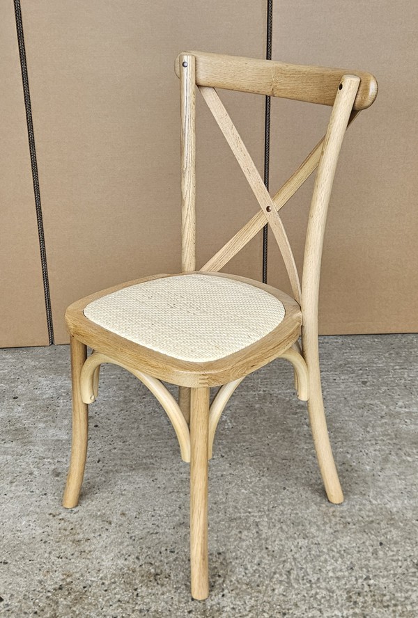 330x Natural Elm Cross Back Chairs For Sale