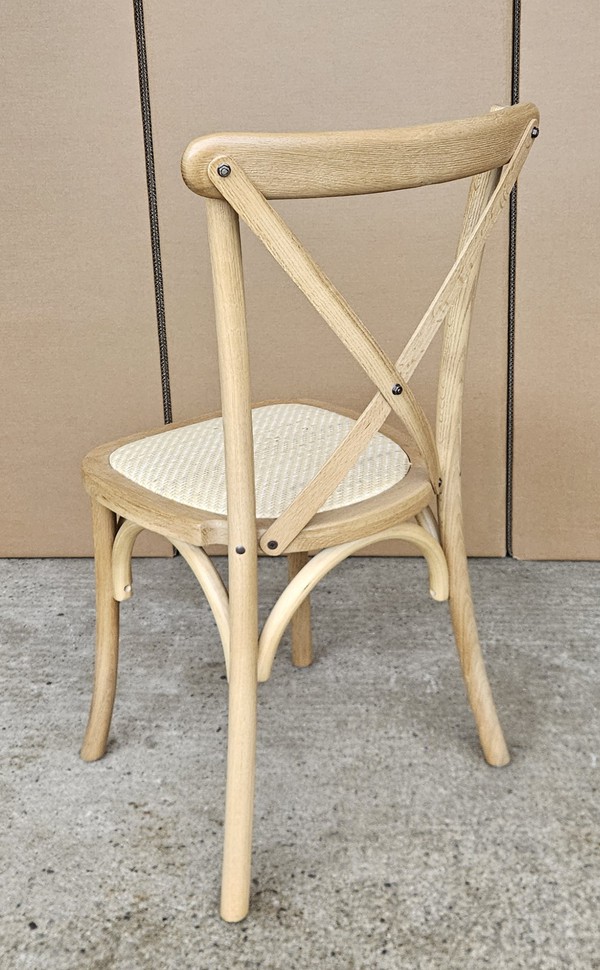 New 330x Natural Elm Cross Back Chairs