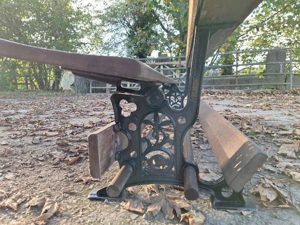 Cast iron and wood bench for sale