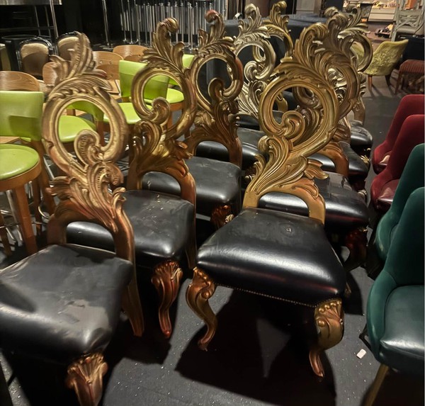 6x Elegant Gold Chairs For Sale