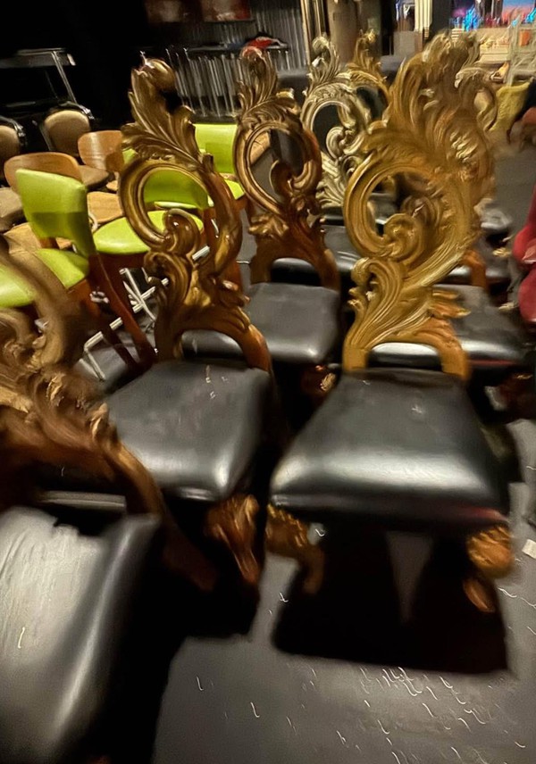 Secondhand 6x Elegant Gold Chairs