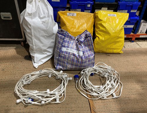 470m Of White Cable Festoon Lighting For Sale 470m Of White Cable Festoon Lighting For Sale
