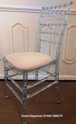 50x Ghost Chiavari Banqueting Chairs with pads