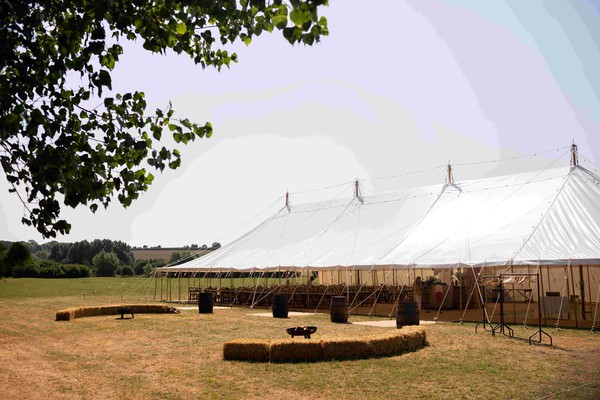 Wedding marquee with outdoor seating