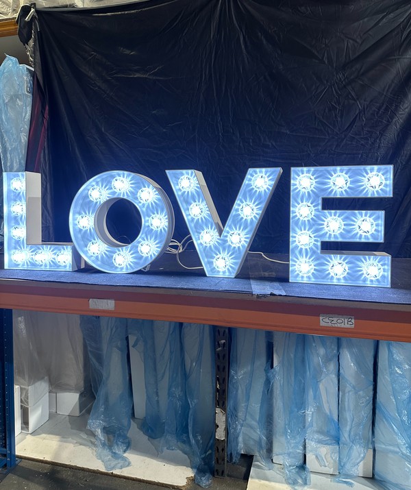 Used LED 'LOVE' Letters 16 Inches High For Sale