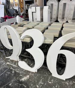 Secondhand 24x 3ft Flat White Painted Numbers For Sale