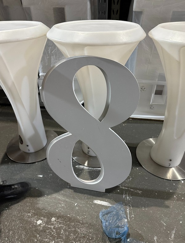 Secondhand 24x 3ft Flat White Painted Numbers