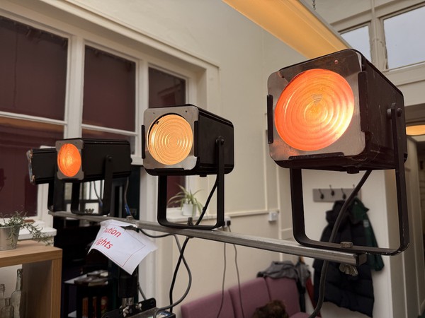 2x Lighting Stands with 8x CCT Fresnels and 2x Pulsar Dimmer Packs