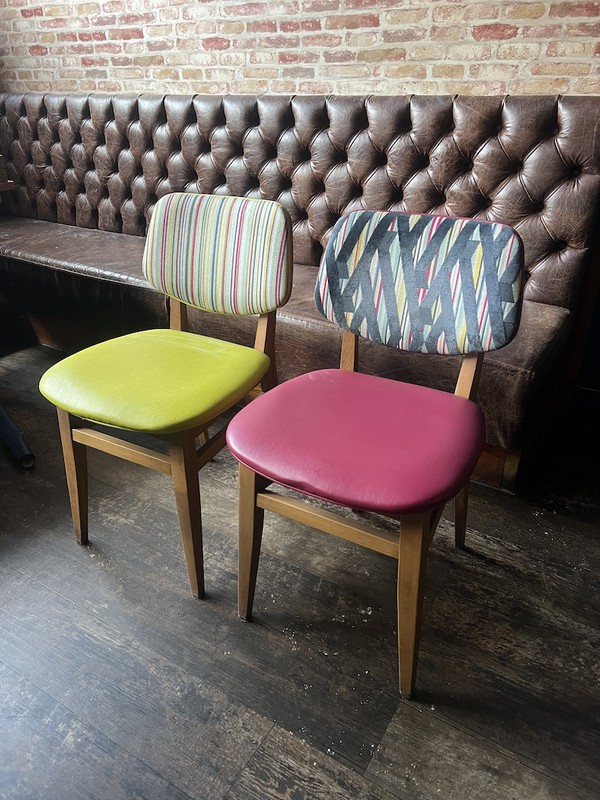 Bright Coloured Wooden Cafe Chairs