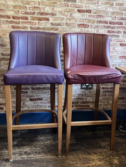 Cushioned Leather Bar Stools