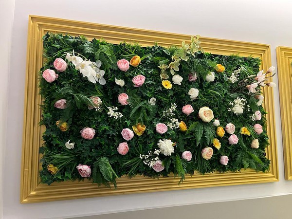 Secondhand Giant Gilt Frame Floral Display For Sale